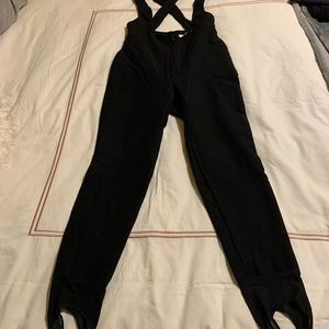 Nils women’s ski pants with straps black